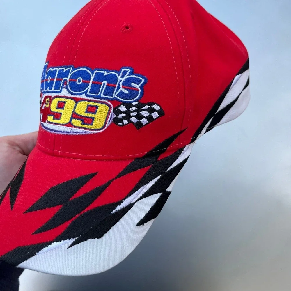 2005 ISC Aarons 499 red finish line embroidered NASCAR hat
